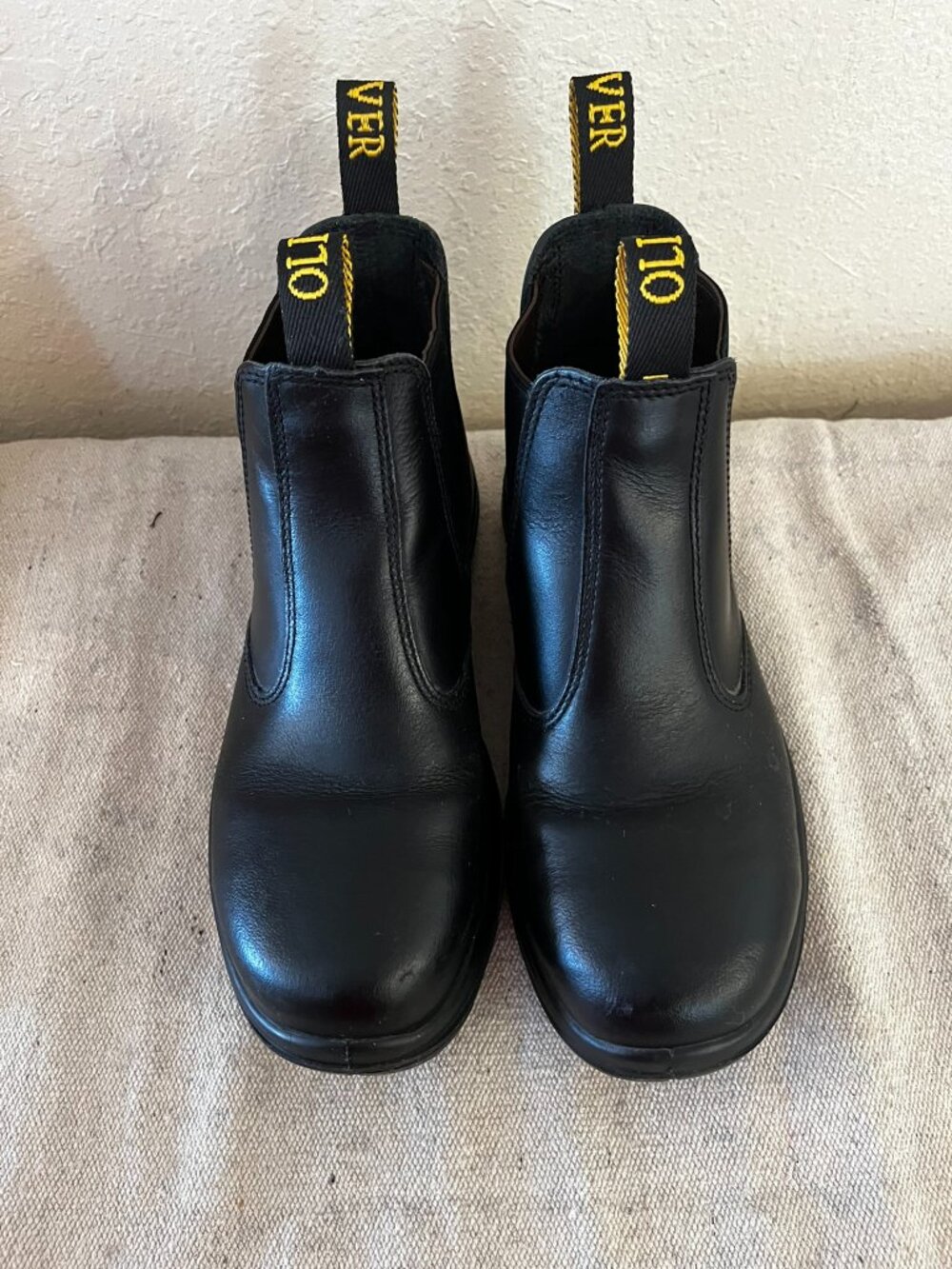 Oliver Men's Black Steel Toe Elastic Sided Work Boots Sz 8 1/2